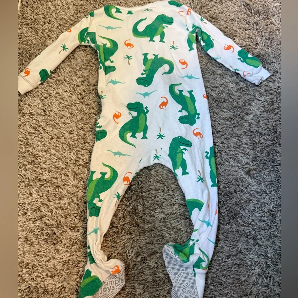 Carter's Green and Orange Dinosaur Footie